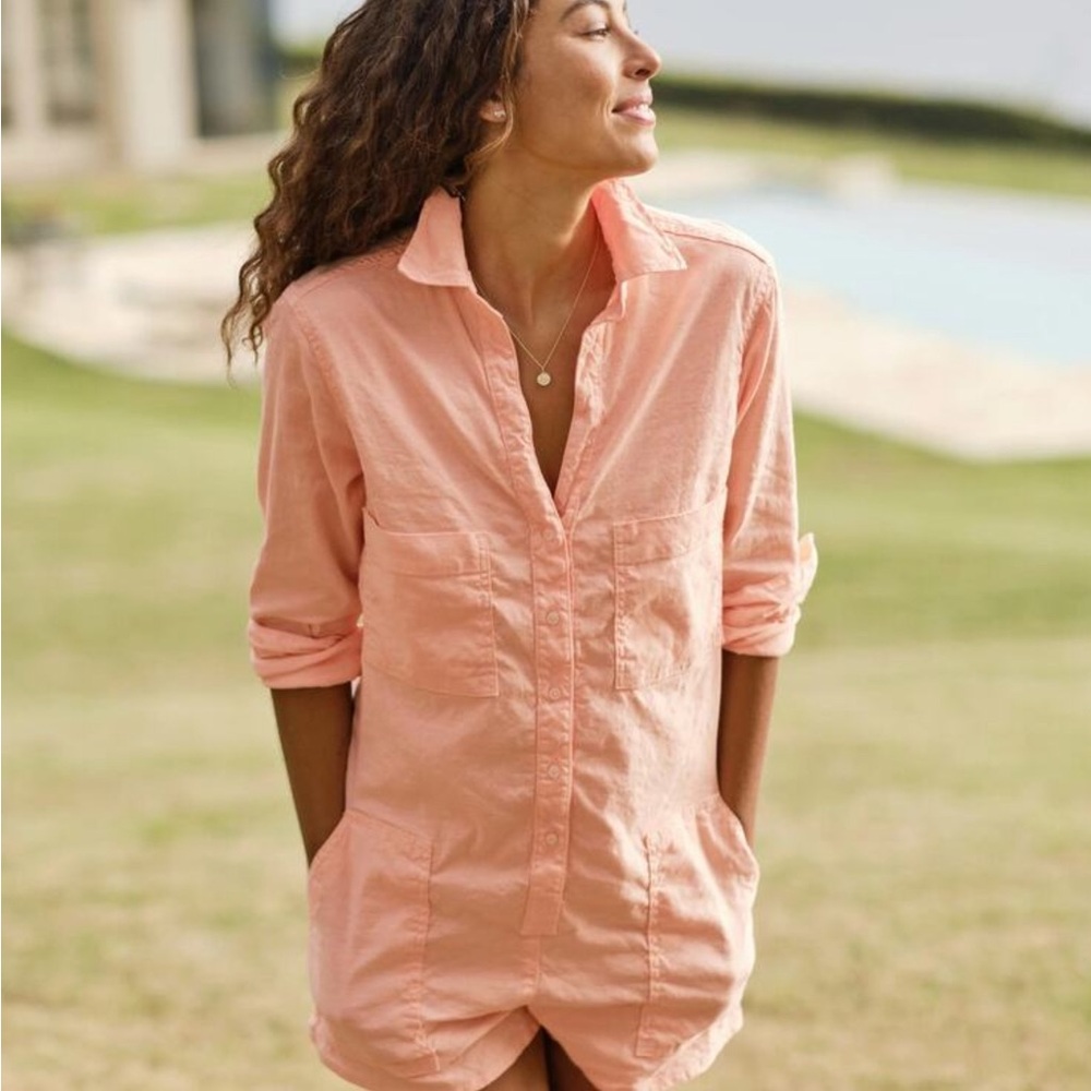 Frank & Eileen NWT Ireland Playsuit in SUNSHINE Performance Linen, SZ Med.